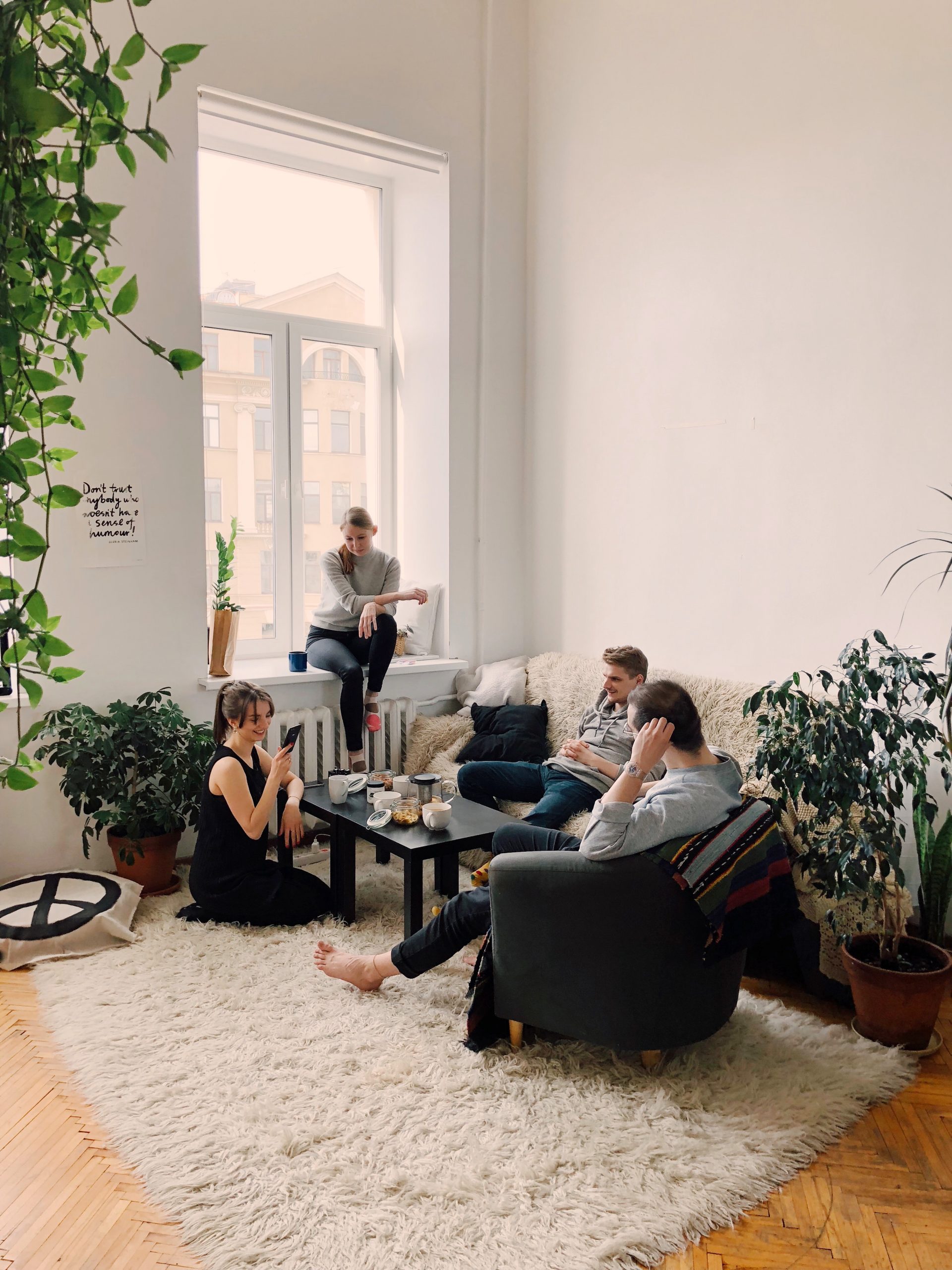 People hanging at loft apartment